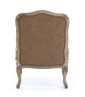 Fauteuil style empire bois et simili cuir taupe Mambo