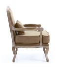 Fauteuil style empire bois et simili cuir taupe Mambo