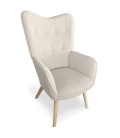 Fauteuil de style danois en tissu et pieds chene clair - 5 coloris - 