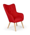 Fauteuil de style danois en tissu et pieds chene clair - 5 coloris - 