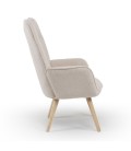 Fauteuil de style danois en tissu et pieds chene clair - 5 coloris - 