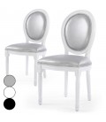 Lot de 2 chaises médaillon en simili cuir Royaly - 