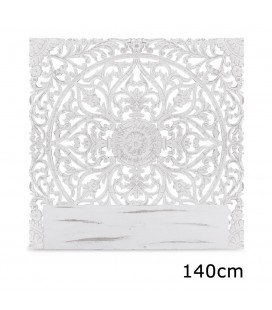 Tête de lit en bois blanc à motifs 140 cm CONCORDIA 