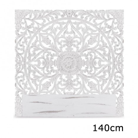 Tête de lit en bois blanc à motifs 140cm CONCORDIA 