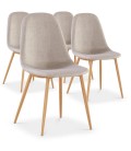 Lot de 4 chaises scandinaves beige ou gris foncé Gao - 