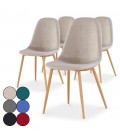 Lot de 4 chaises scandinaves beige ou gris foncé Gao - 