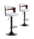 Lot de 2 chaises de bar pivotantes bicolore bimatière Ruby - 