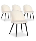 Chaise scandinave en tissu avec dossier bas Mory - Lot de 4 - 