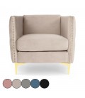 Fauteuil capitonné en velours Nubilo - 5 coloris