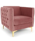 Fauteuil capitonné en velours Nubilo - 5 coloris