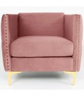 Fauteuil capitonné en velours Nubilo - 5 coloris