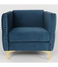 Fauteuil capitonné en velours Nubilo - 5 coloris