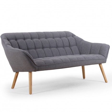 Canapé scandinave 3 places en tissu beige ZANE