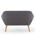 Canapé 2 places scandinave en tissu beige ou gris ZANE