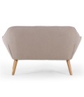 Canapé 2 places scandinave en tissu beige ou gris ZANE