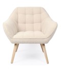 Fauteuil tissu capitonné scandinave ZANE - 4 coloris