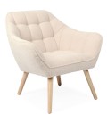 Fauteuil tissu capitonné scandinave ZANE - 4 coloris