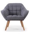 Fauteuil tissu capitonné scandinave ZANE - 4 coloris