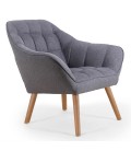 Fauteuil tissu capitonné scandinave ZANE - 4 coloris