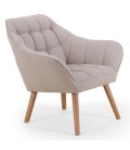 Fauteuil tissu capitonné scandinave ZANE - 4 coloris