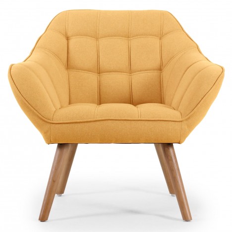 Fauteuil tissu capitonné scandinave ZANE - 4 coloris