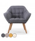 Fauteuil tissu capitonné scandinave ZANE - 4 coloris