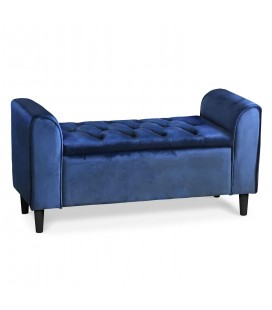 Banc coffre velours bleu WINNY