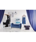 Banc coffre velours bleu WINNY - 