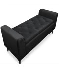 Banc coffre velours noir WINNY - 