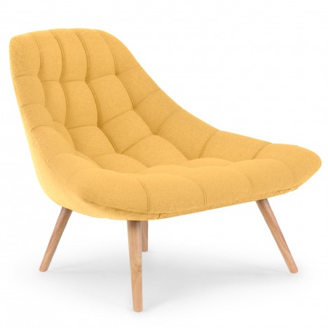 Fauteuil tissu jaune DANIA - 