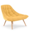 Fauteuil tissu jaune DANIA - 