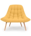 Fauteuil tissu jaune DANIA - 