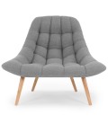 Fauteuil tissu gris clair DANIA - 