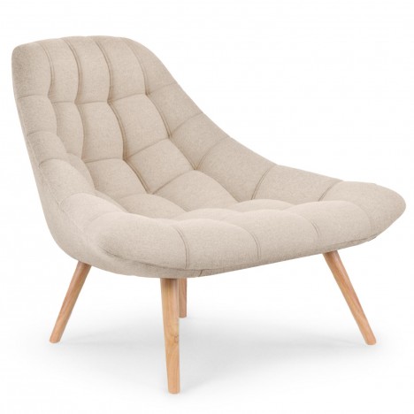 Fauteuil tissu beige DANIA - 