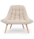 Fauteuil tissu beige DANIA - 