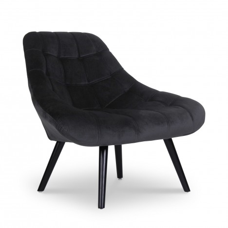 Fauteuil velours noir DANIA - 