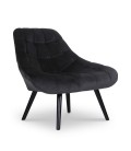 Fauteuil velours noir DANIA - 