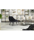 Fauteuil velours noir DANIA - 