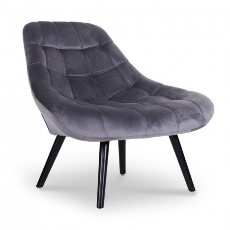 Fauteuil velours gris DANIA - 