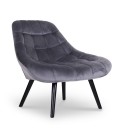 Fauteuil velours gris DANIA - 