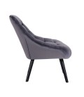 Fauteuil velours gris DANIA - 