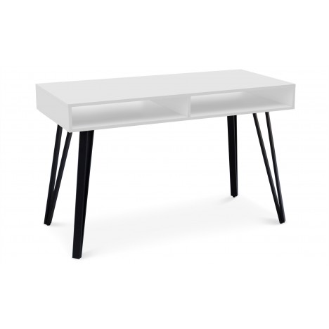 Bureau blanc avec rangement intégré RIVIA - 