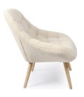 Fauteuil scandinave tissu bouclette crème DANIA - 