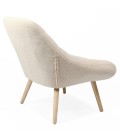 Fauteuil scandinave tissu bouclette crème DANIA - 