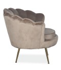 Fauteuil arrondi style boudoir glamour velours taupe Andersen - 