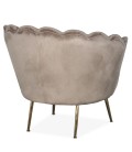 Fauteuil arrondi style boudoir glamour velours taupe Andersen - 