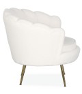 Fauteuil arrondi style boudoir glamour tissu bouclette crème Andersen - 