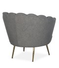 Fauteuil arrondi style boudoir glamour tissu bouclette gris Andersen - 