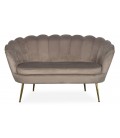 Canapé 2 places arrondi style boudoir glamour velours taupe Andersen - 