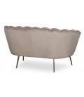 Canapé 2 places arrondi style boudoir glamour velours taupe Andersen - 